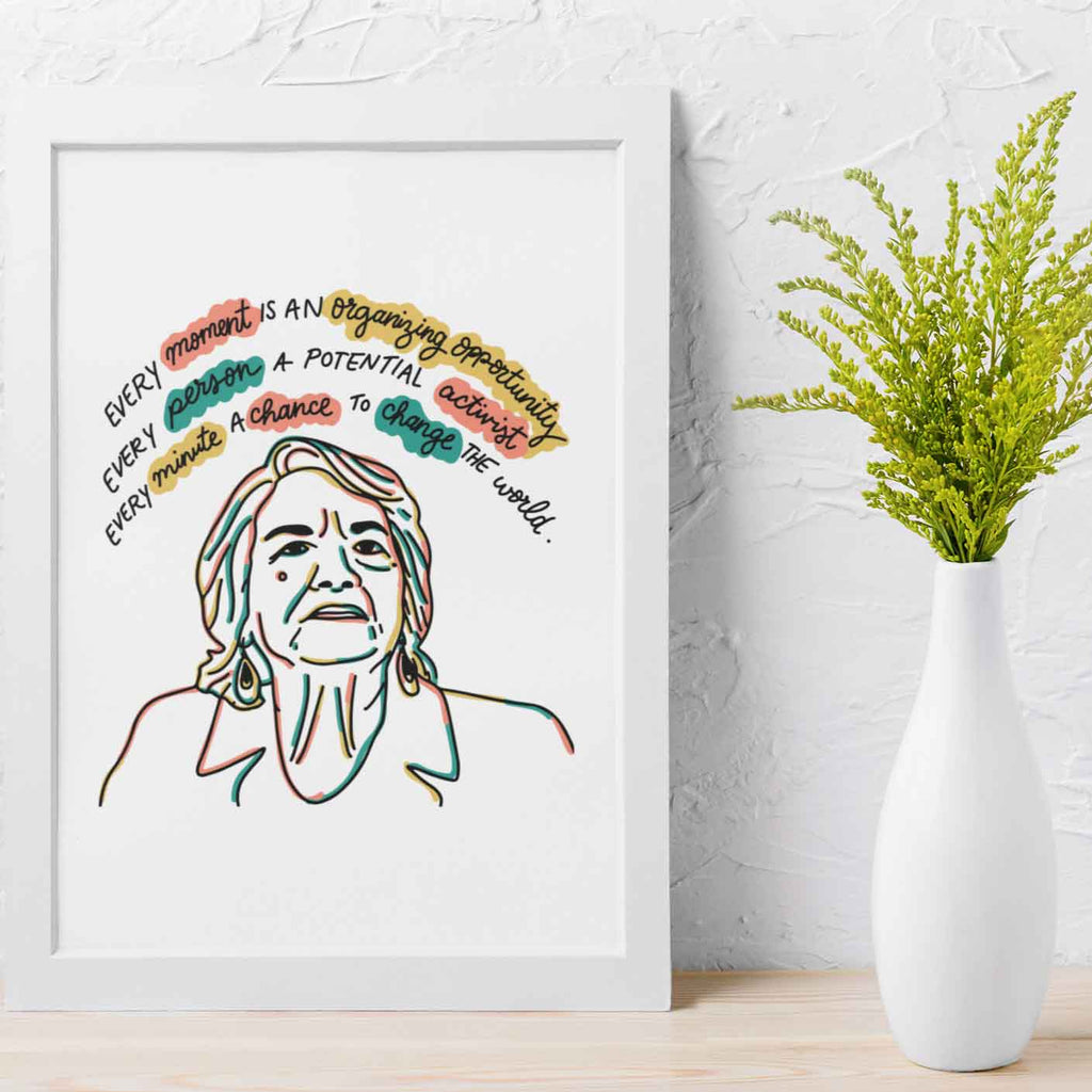 Framed Dolores Huerta Quote Art Print