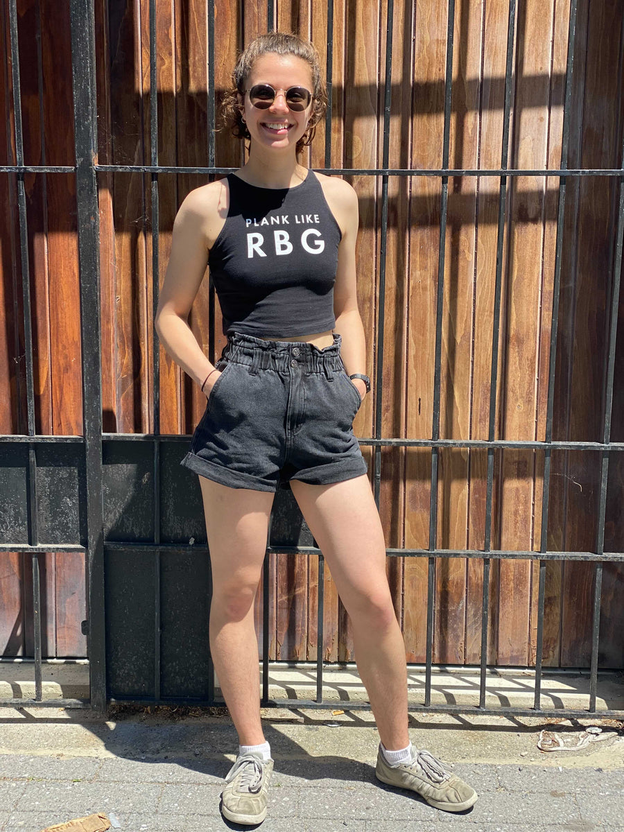 Plank Like Rbg Black Crop Top - The Outrage